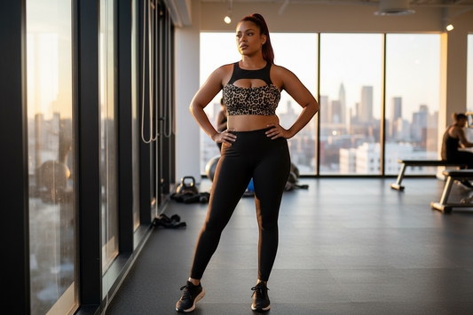 Leopard Sports Bra With Black Splice